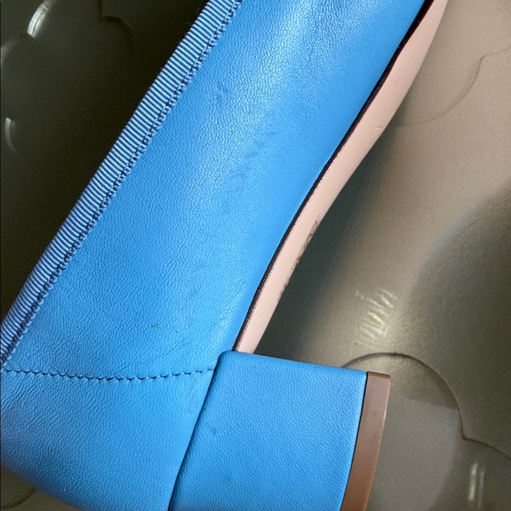 J. CREW Kate Block Heel Ballet Pumps Blue Women's Size 7 - Picture 13 of 16